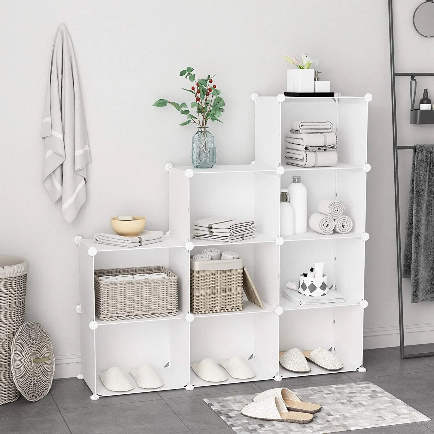 Shoe Storage Organzier Tower, Modular Cabinet for Space