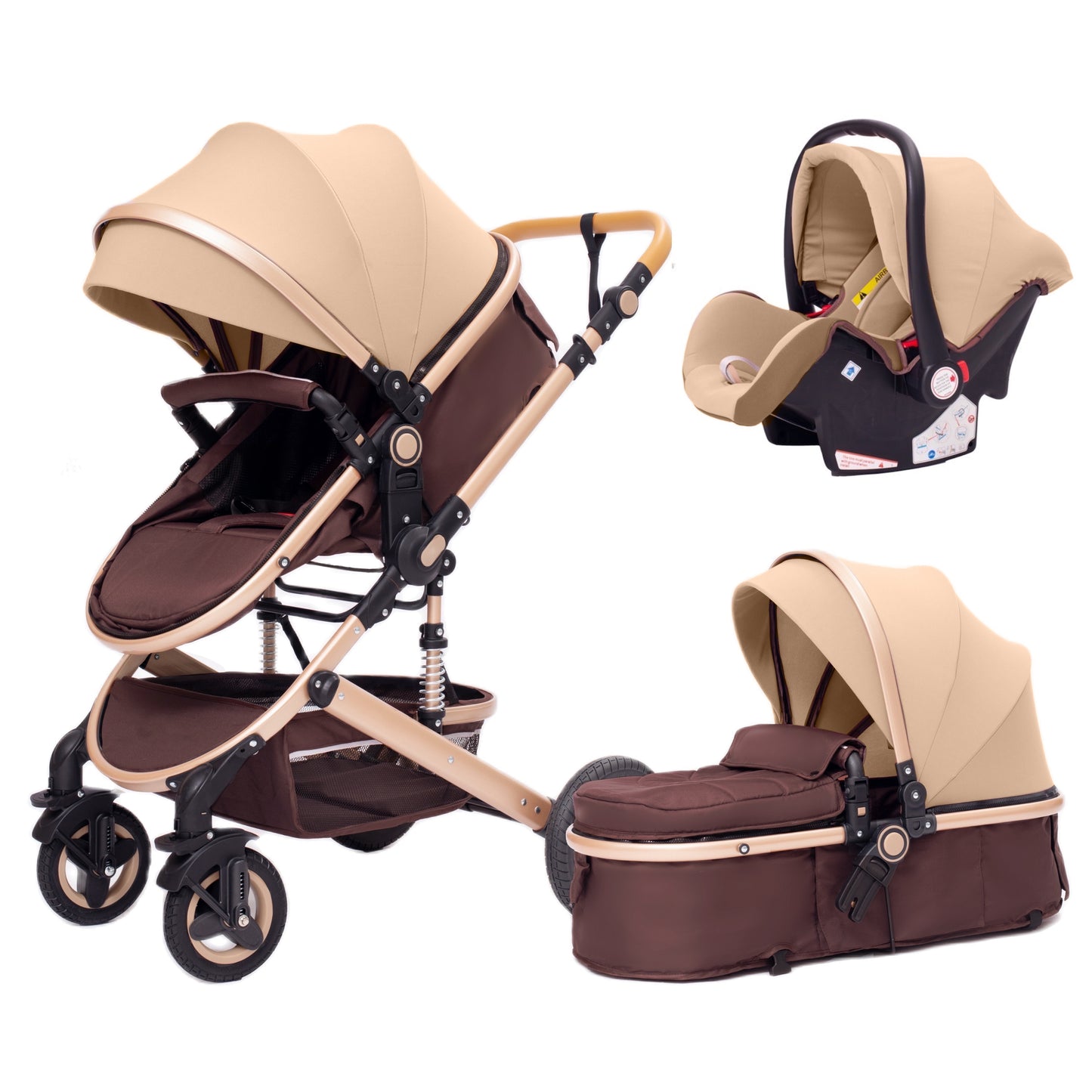 3 in 1 Luxurious Baby Stroller