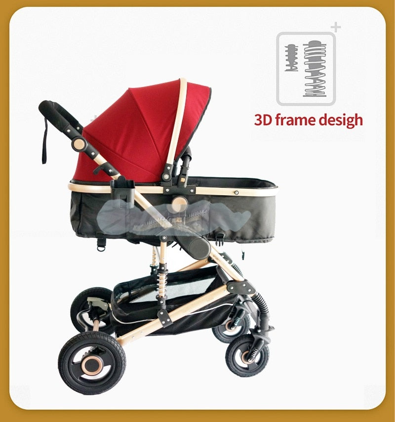 3 in 1 Luxurious Baby Stroller