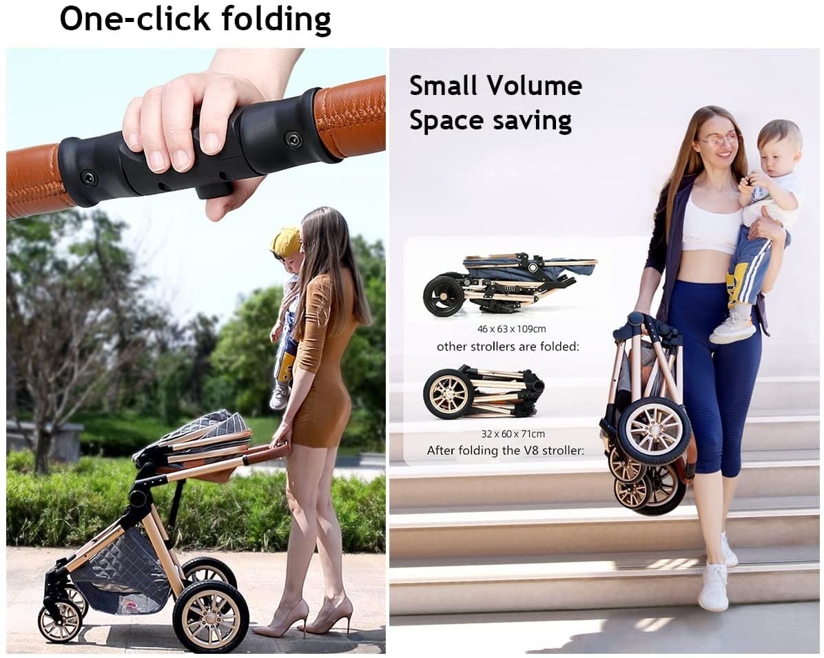 3 in 1 High Landscape Baby Stroller